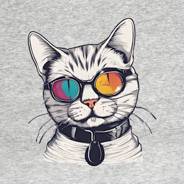 Mr cool cat in a colored glasses by badrhijri